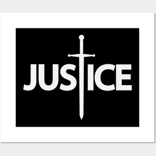 Justice artistic text design Posters and Art